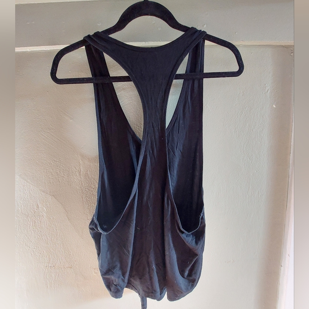 Black Deep Cut Racerback Tank - Picture 3 of 3